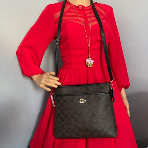 Coach Handbags - NWT Coach Signature Coated Canvas Crossbody